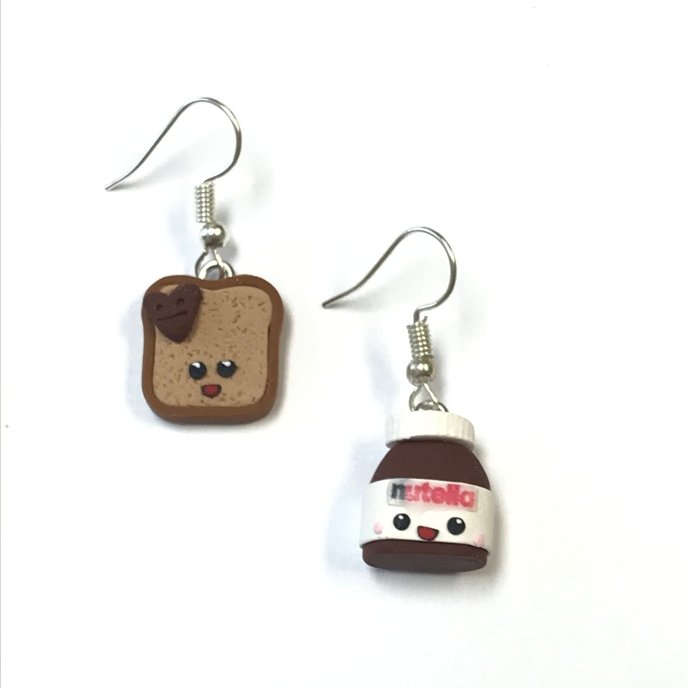Bread and Nutella Polymer Clay Earrings